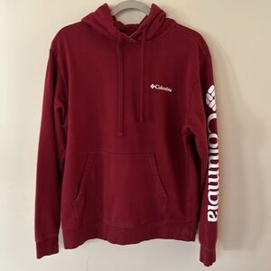 Columbia Burgundy Sweatshirt/Hoodie With Kangaroo Pockets Size M